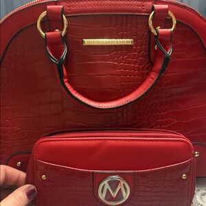 Red and Black Women's Bag mk collection new with wallet
